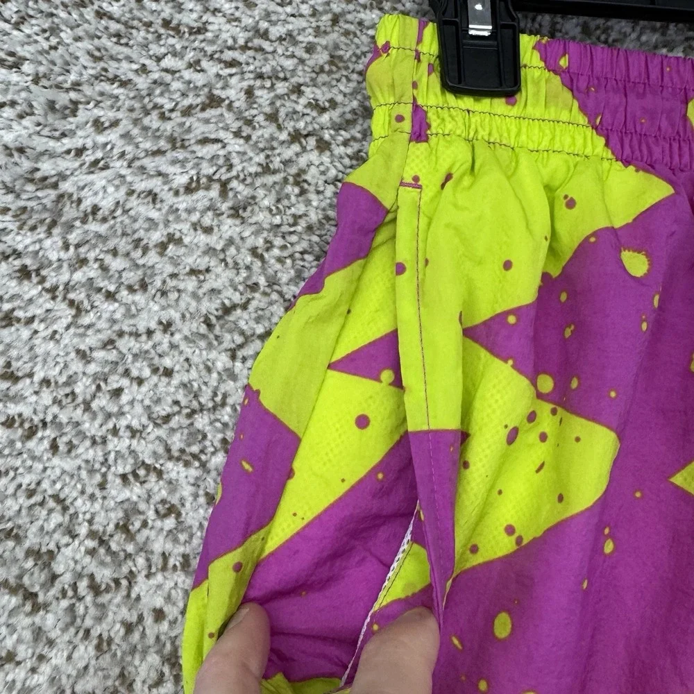 Jordan Swim Trunks Mens Small Pink Yellow Volt Swim Shorts CJ4701-623 Mesh Liner